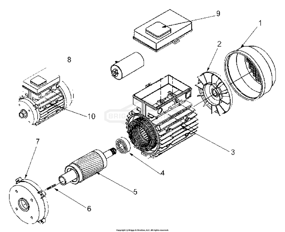Alternator Outlet Panel Diagram and Parts List for 1509-0  Briggs and Stratton Generator